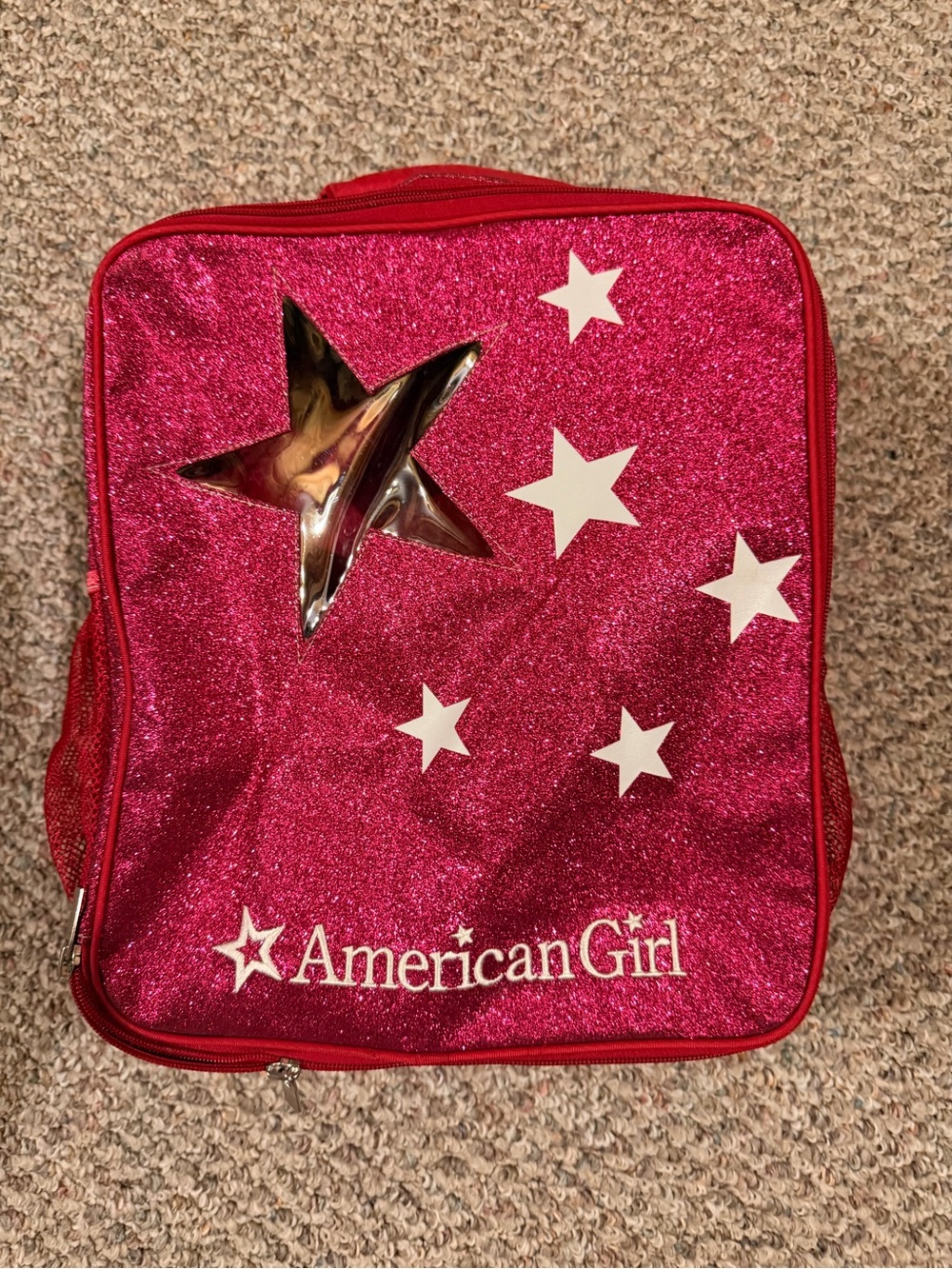 American Girl Hot Pink Glitter Star Bag